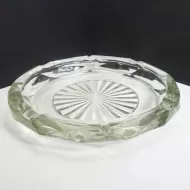 Heavy Clear Glass Vintage Starburst Ashtray
