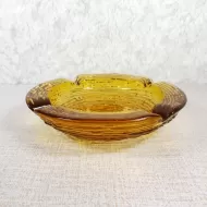 Soreno Gold 6 inch 1960s Textured Round Glass Ashtray