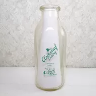 Cloverleaf Dairy Sandusky Ohio Vintage Quart Milk Bottle