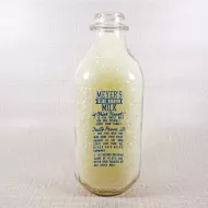 Meyer's Ohio Blue Ribbon Vintage ACL Quart Milk Bottle