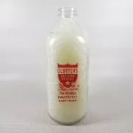 Olbrych's Dairy Vintage ACL Glass Quart Milk Bottle