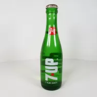 1969 Seven Up Vintage 7 oz. Full Red Dot Soda Bottle
