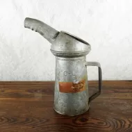 Edward One Quart Vintage Galvanized Steel Oil Can