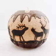 Deer in the Forest Round Ceramic Tealight Candle Holder