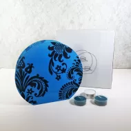 Blue Glass Darker Accents Roundtop Tealight Candle Holder