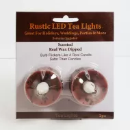 LED Flickering Light Rustic Brown Tealight Candles 2 Pack