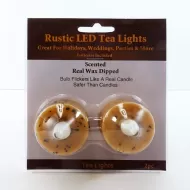 LED Flickering Light Rustic Gold Tealight Candles 2 Pack