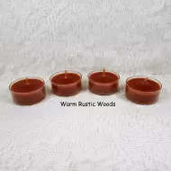 Warm Rustic Wood Scented Tealight Candles 4 Count