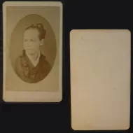 Antique CDV Carte De Visite Woman with Braided Top Bun