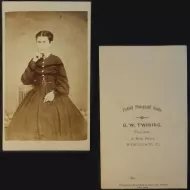 Antique CDV Carte De Visite Woman with Finger to Cheek
