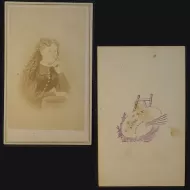 Antique CDV Carte De Visite Woman with Long Curly Hair