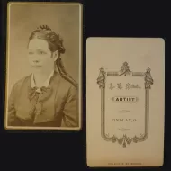 Antique CDV Carte De Visite Woman Tight Ringlet Curls