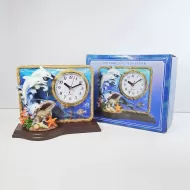 Dolphins Quartz Table Clock Seashells and Ocean Scene