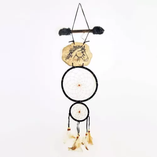 Horse Head Imprinted on a Rock Dreamcatcher