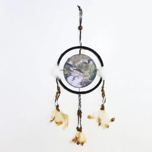 Two Eagles Soaring above a Flowing River Dreamcatcher