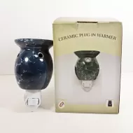 Blue Marbled Ceramic Plug In Scented Tart Warmer
