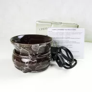 Brown Marbled Electric Scented Candle Tart Warmer Combo