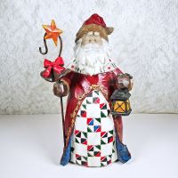 Santa with Staff and Lantern Vintage Christmas Figurine