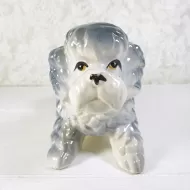 Ceramic Poodle Vintage Figurine with Bowl Body from Japan