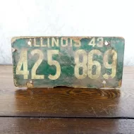 1943 Illinois Fiberboard Car License Plate