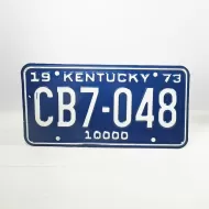 1973 Kentucky Commercial State License Plate CB7-048
