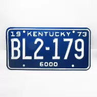 1973 Kentucky Commercial State License Plate BL2-179