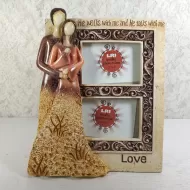 LOVE inspirational Easel Picture Frame (2) 3x3 Photos