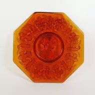 George Washington Vintage Octagon Amber Glass Plate