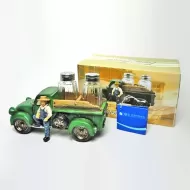 Farmer and Pickup Truck Salt and Pepper Shakers Set