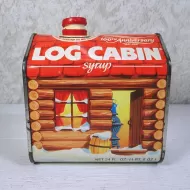 1987 Log Cabin Syrup 100th Anniversary Vintage Metal Tin