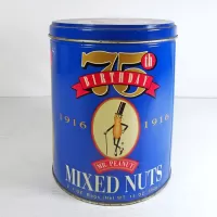 1991 Planters Mr. Peanut 75th Birthday Metal Canister