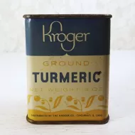 Kroger Ground Turmeric Vintage Metal Spice Tin