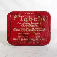 Tabcin Pain Relieving Compound Vintage Metal Slider Tin