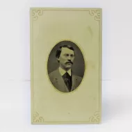 Antique Tintype Photo Man with Mustache in a Card