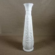 Milk Glass Vintage Bud Vase in Diamond Starburst Design